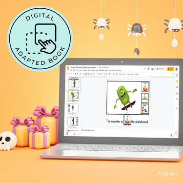 Monster Positional Words: Task Cards and Adapted Book (Printable and Interactive Digital)